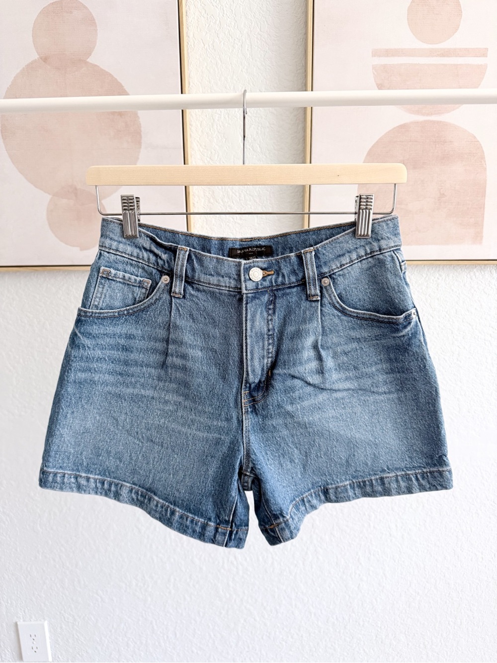 Banana Republic Mid-Rise Light Blue Denim Shorts